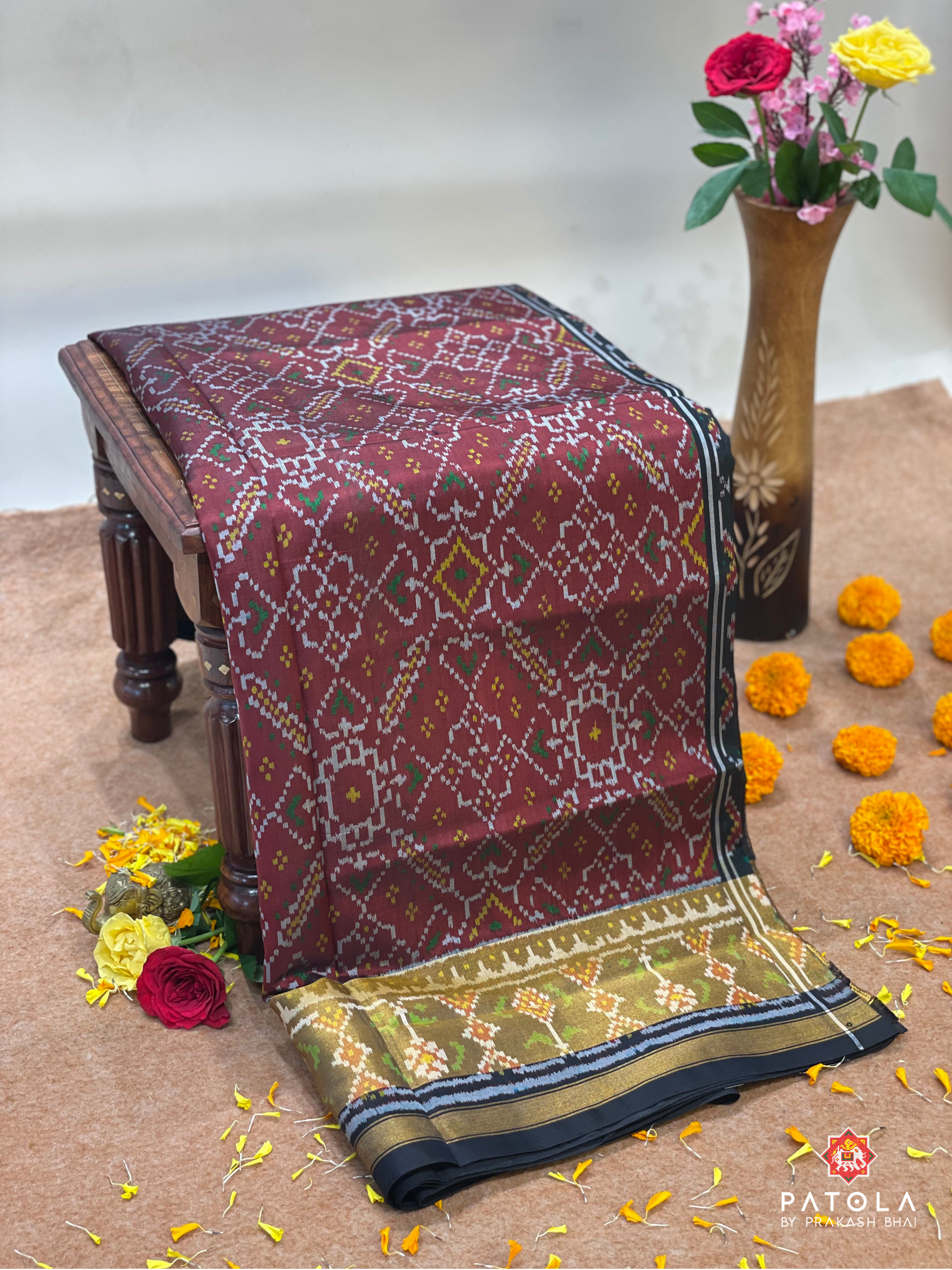 Traditional Manekchowk Designer Single Ikat Patola Saree